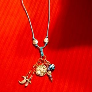 Hand Made Necklace in Silver and Blue's